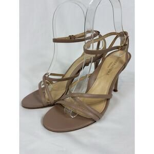 Marion Parke Toscana Strappy Sandals Blush Nude Size 36.5 Stiletto Heels Buckle